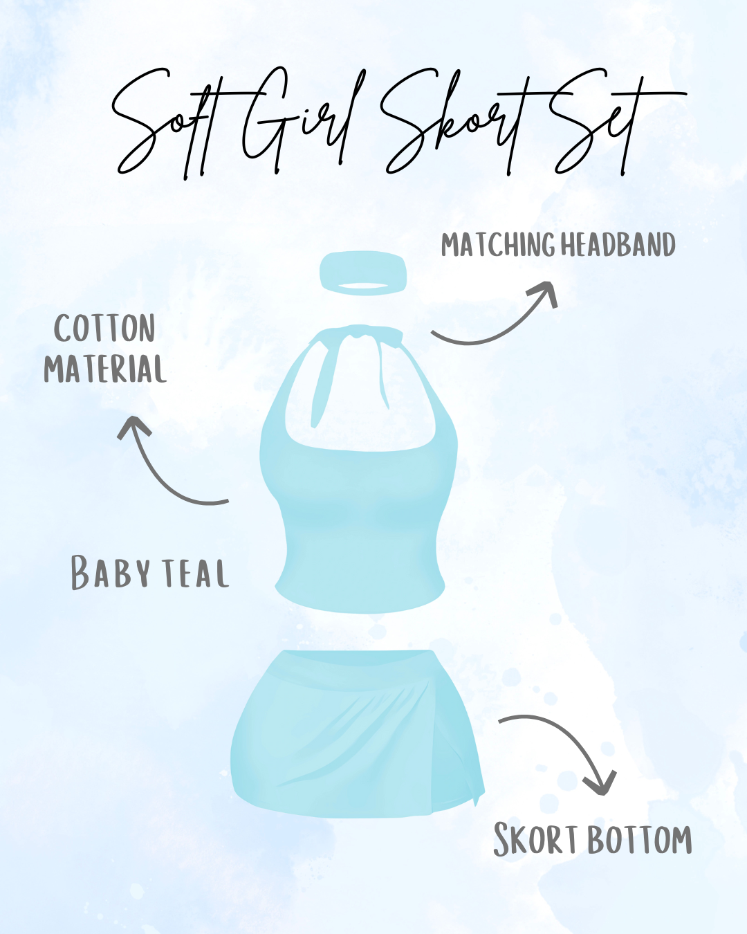 Soft Girl Skort Set