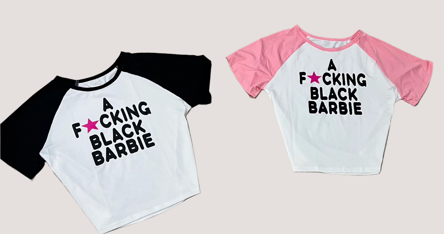 Black Barbie Cropped Tee